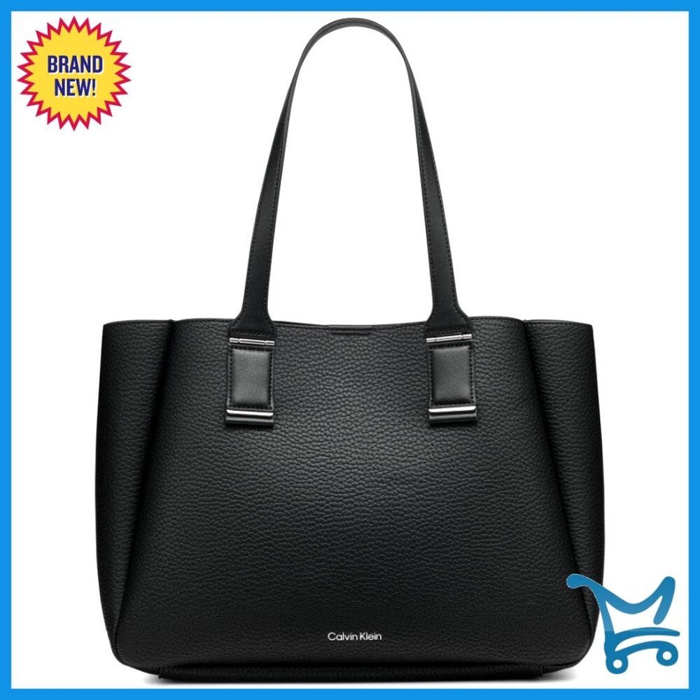 Vegan Leather Organizational Tote With Multiple Interior Pockets